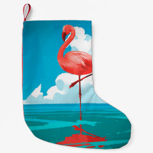 Meia De Natal Pequena Flamingo
