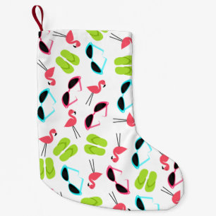 Meia De Natal Pequena Flamingos + Meia do Natal dos chinelos