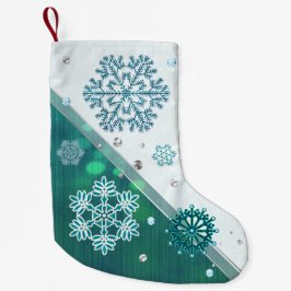 Meia De Natal Pequena Floco de neve torto 3D