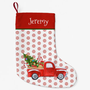 Meia De Natal Pequena Floco de Neve Vermelho de Natal Personalizado