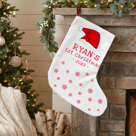 Meia De Natal Pequena Floco de Neve Vermelho de Papai Noel de Natal