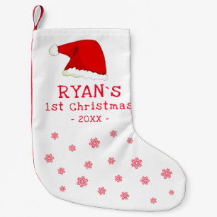 Meia De Natal Pequena Floco de Neve Vermelho de Papai Noel de Natal