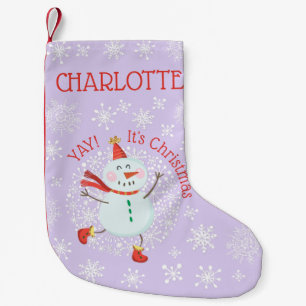 Meia De Natal Pequena Flocos de neve bonitos de Natal personalizados