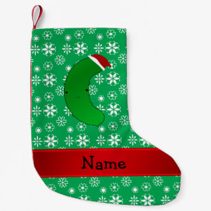 Meia De Natal Pequena Flocos de neve conhecidos personalizados do verde