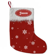 Flocos de neve e peles brancas - Meias de Natal