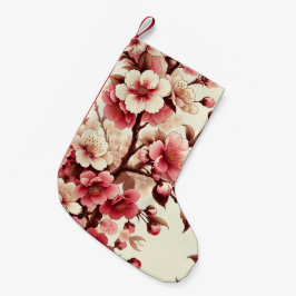 Meia De Natal Pequena Flor de Cerejeira
