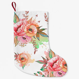 Meia De Natal Pequena Flor de primavera