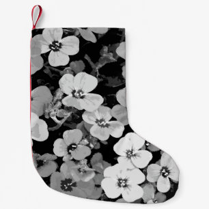 Meia De Natal Pequena Flor Vermelha de Cores Aquáticas 2