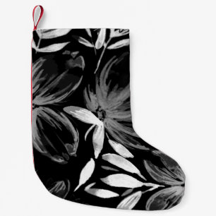 Meia De Natal Pequena Flores de Aquarela Vermelhas 7