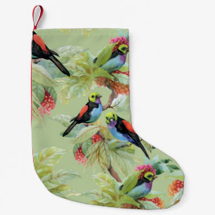 Meia De Natal Pequena Flores de Verão: Padrão Tropical