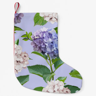 Meia De Natal Pequena Flores Hydrangea: textura floral multicolor.