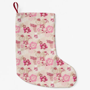 Meia De Natal Pequena Flores modernas, cor-de-rosa, cor-de-rosa, tênis d