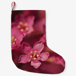 Meia De Natal Pequena Flores Rosa Bonitas