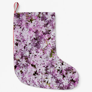 Meia De Natal Pequena Flores roxas de verão florescem fundo de frescura