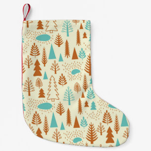 Meia De Natal Pequena Floresta Vintage: Padrão Natural do Eterno.