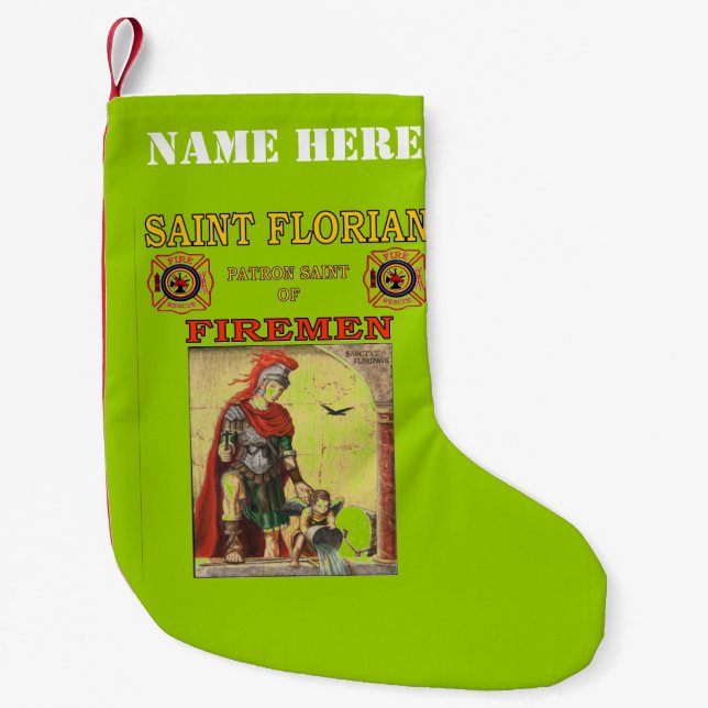 Meia De Natal Pequena FLORIANO santo (Frente)