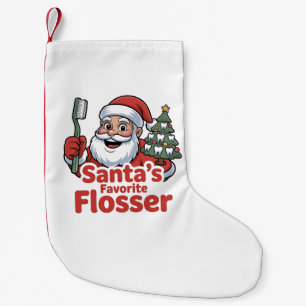 Meia De Natal Pequena Flosser Favorito do Papai Noel Natal Odontologia D