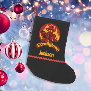 Meia De Natal Pequena Fogos de artifício Dourado Vermelho Preto