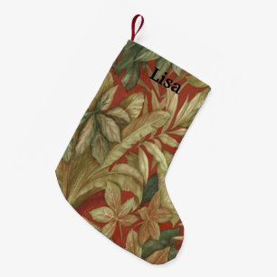 Meia De Natal Pequena Folgas Douradas Personalizadas No Estoque Vermelho