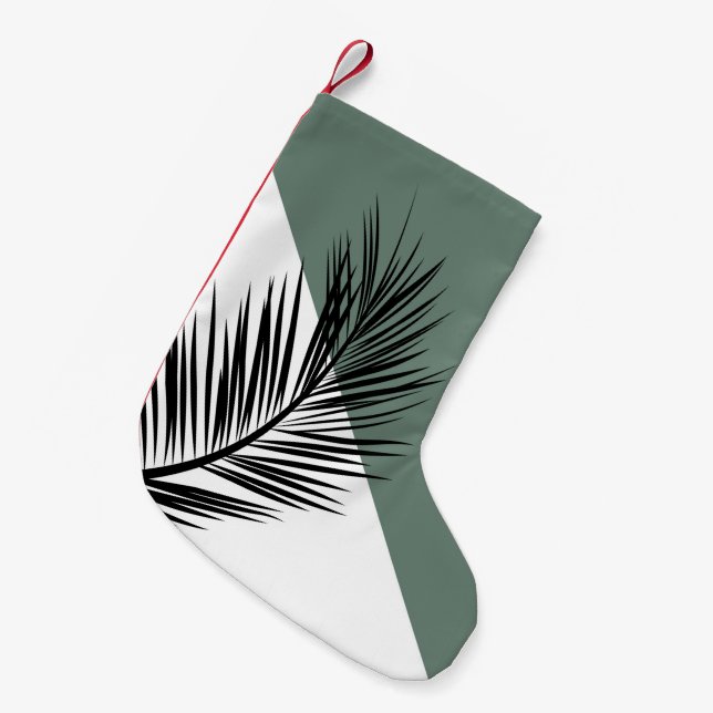 Meia De Natal Pequena Folha de palma (Frente (Pendurada))