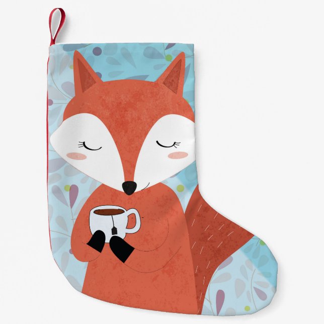 Meia De Natal Pequena Folha de Raposa Adorável (Frente)