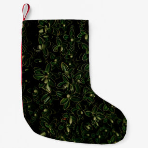 Meia De Natal Pequena Folha verde