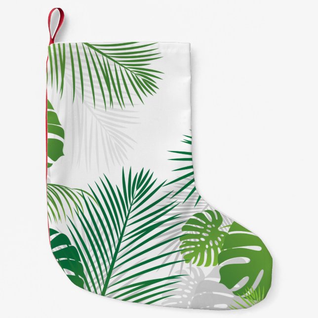 Meia De Natal Pequena Folhas 7 (Frente)