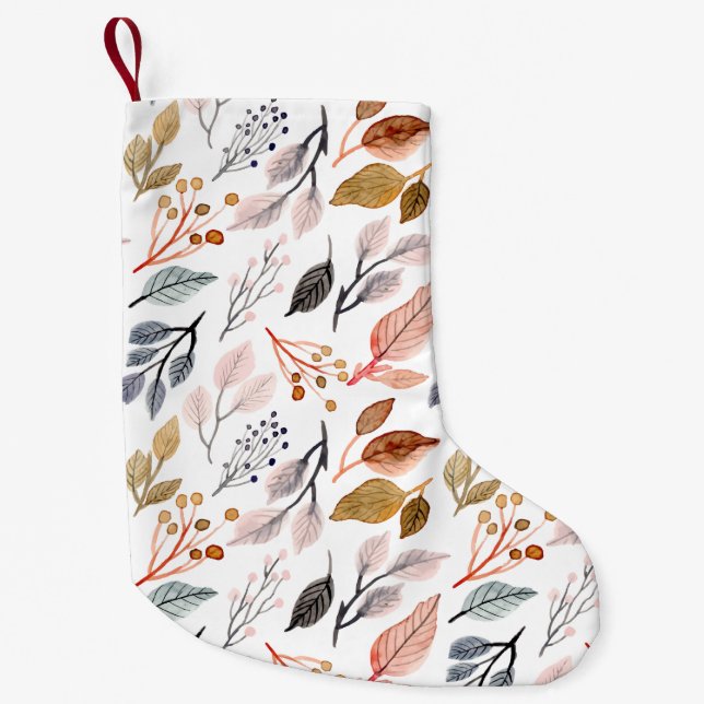 Meia De Natal Pequena folhas de árvores (Frente)