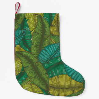 Meia De Natal Pequena Folhas De Banana: Vintage Botânica Desenhada À Mão