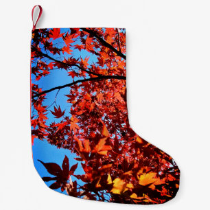 Meia De Natal Pequena Folhas de outono