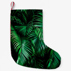 Meia De Natal Pequena Folhas de palmeira verde