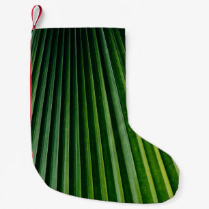 Meia De Natal Pequena Folhas de palmeiras verdes