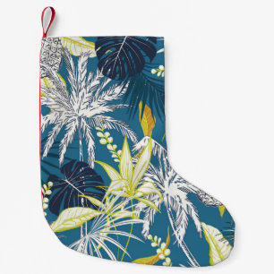 Meia De Natal Pequena Folhas e frutas coloridas da floresta tropical de 