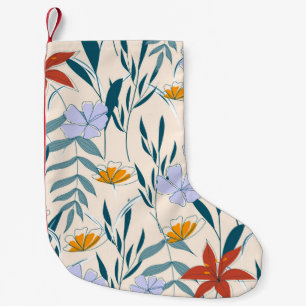 Meia De Natal Pequena Folhas Tropicais: Fundo Abstrato fascinável.