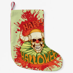 Meia De Natal Pequena Folheto de Halloween: tema do palhaço diabólico