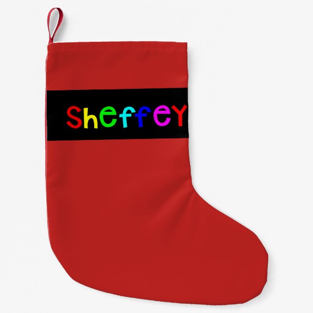 Meia De Natal Pequena Fontes Sheffey Bold Rainbow (Frente)