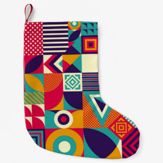 Meia De Natal Pequena formas geométricas de pop abstrato, padrão sem sol