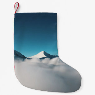 MEIA DE NATAL PEQUENA FOTO DA MONTANHA ABRANGIDA PELO NEVE