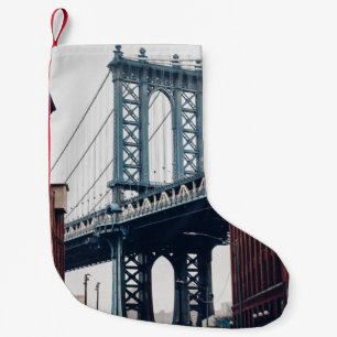MEIA DE NATAL PEQUENA FOTO DA PONTE DE MANHATTAN DURANTE O DIA