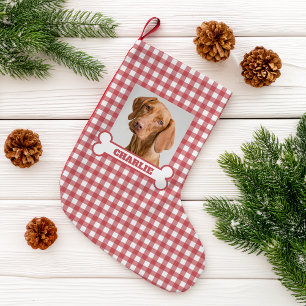 Meia De Natal Pequena Foto de animal de estimação & osso de cachorro com