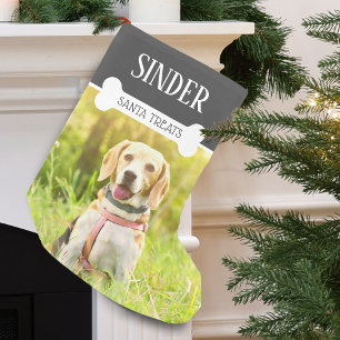 Meia De Natal Pequena Foto de Cachorro Divertida Personalizada