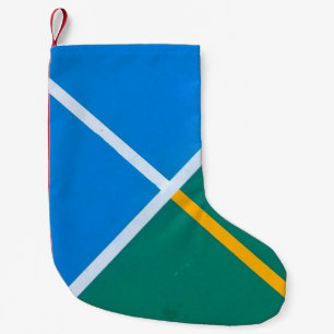 Meia De Natal Pequena Foto de pavimento azul e verde