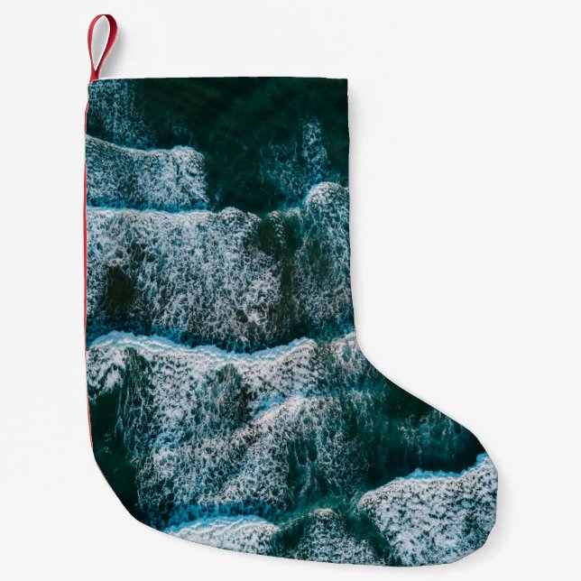 Meia De Natal Pequena Foto do corpo de água (Frente)