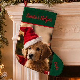 Meia De Natal Pequena Foto do Pet com Nome Personalizado Natal - Assiste