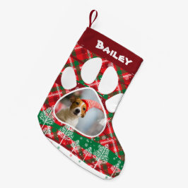 Meia De Natal Pequena Foto e nome personalizados do cão, Caneta de Cacho