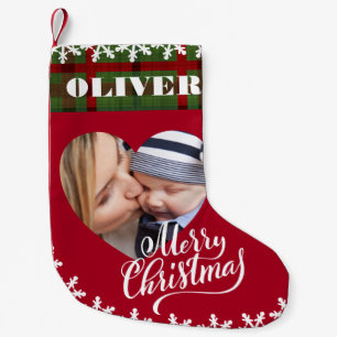 Meia De Natal Pequena Foto personalizada Foto Feliz Natal Stocks