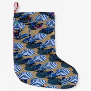 Meia De Natal Pequena Fotografia aérea de umbrell pacio azul e branco