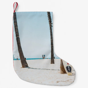 Meia De Natal Pequena Fotografia seletiva da prancha branca