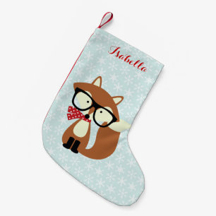 Meia De Natal Pequena Fox de Brown do hipster do feriado