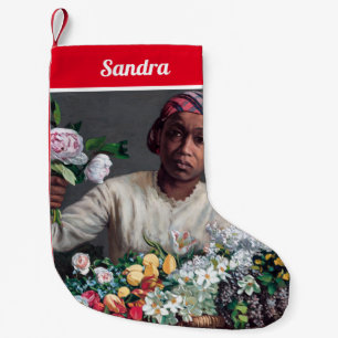 Meia De Natal Pequena Frederic Bazille - Jovem Mulher com Peonias